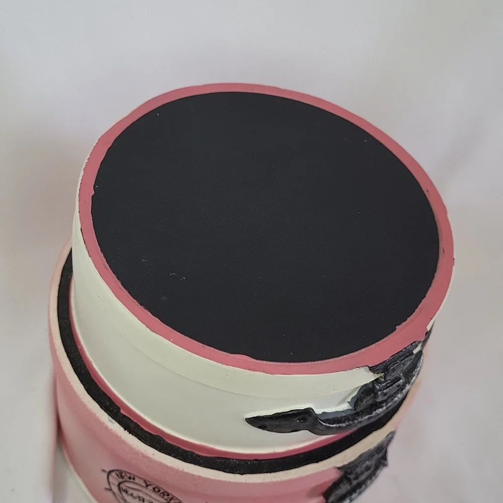Cotton ball jar Shopping Spree Sears 2006 Pink black decor 4 x 4